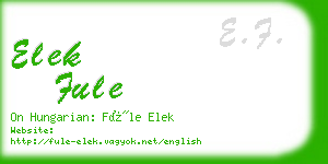 elek fule business card